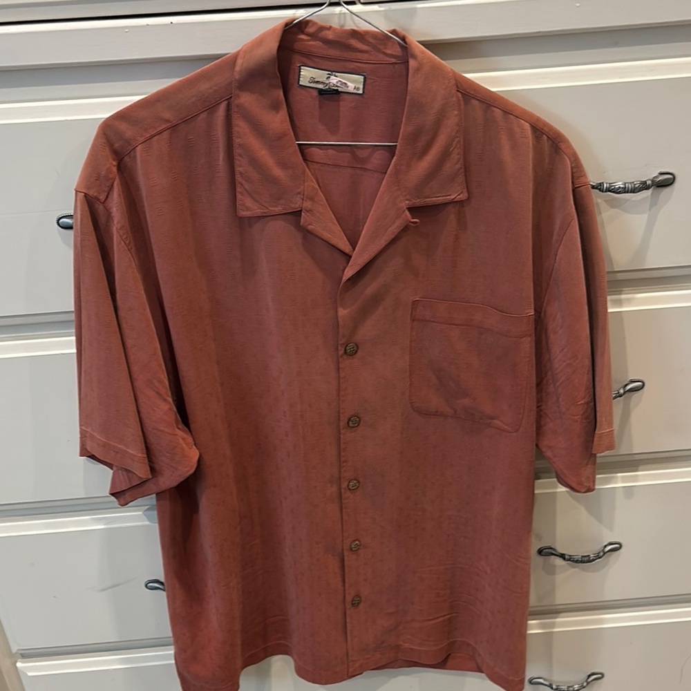 Men's Rust Button-Up Shirt Tommy Bahama